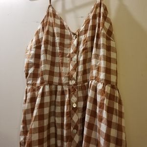 Womens button front gingham dress
